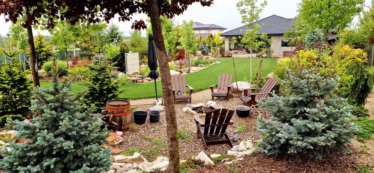 De la teren agricol la o grădină spectaculoasă inspirată de peisajele montane 15 Loc pentru foc de tabără în grădină