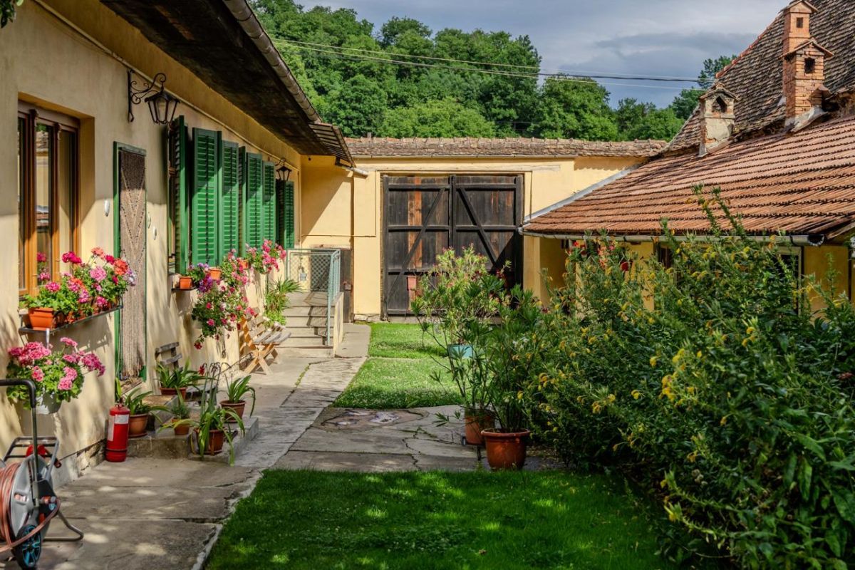 Cum a fost restaurată o casă săsească din Richiș folosind materiale naturale și voluntari internaționali 5 Curte casa săsească Richiș